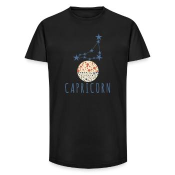 La constellation du Capricorne - T-shirt coupe longue homme - noir - Devant - AI Model Male 185 light (185cm)