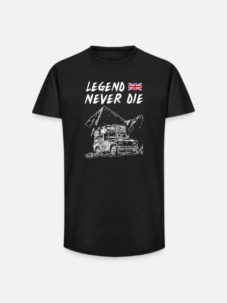 Landy Legend Never Die - Long Fit Men's T-Shirt - black