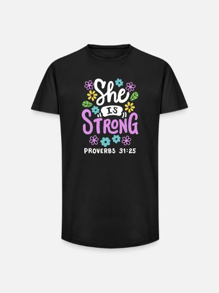 Christlich Glaube Bibelvers - Long Fit Männer T-Shirt - Schwarz