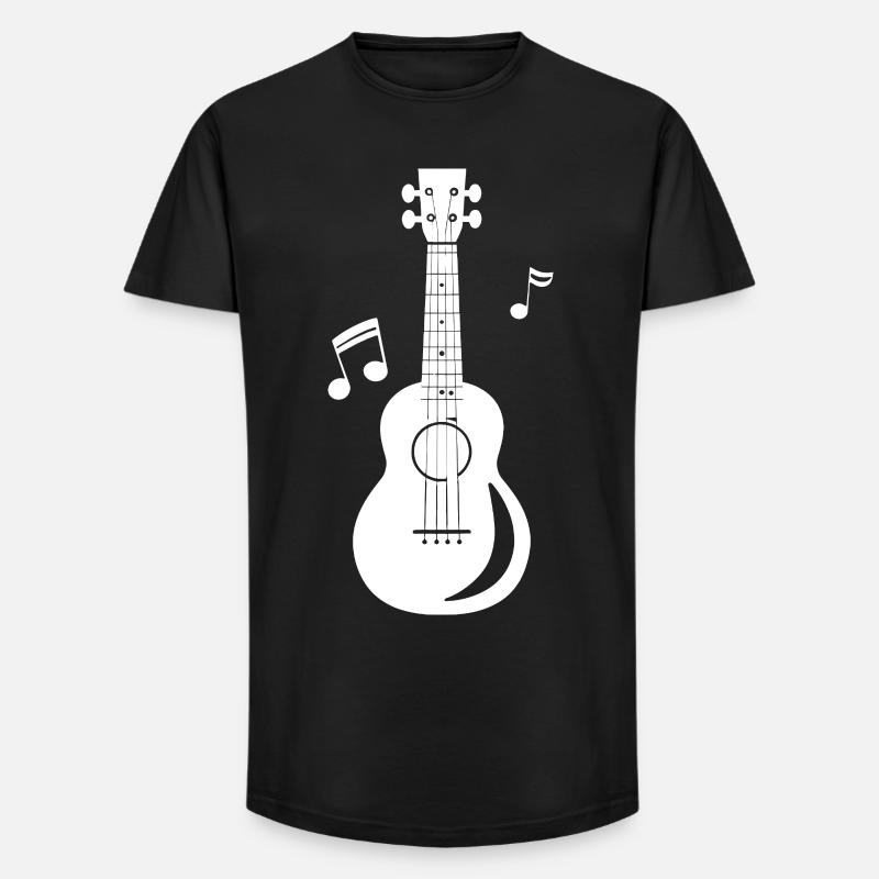 Ukulele Grafik - Long Fit Männer T-Shirt - Schwarz