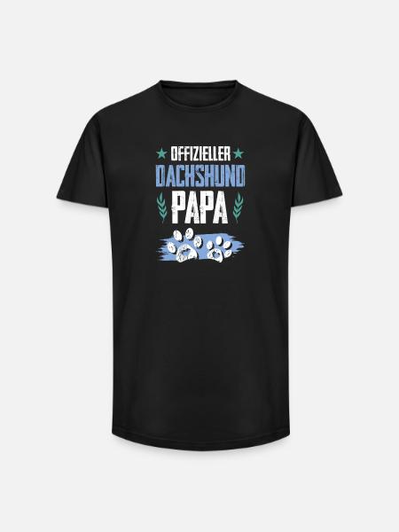 teckel teckel chiens papa - T-shirt coupe longue homme - noir
