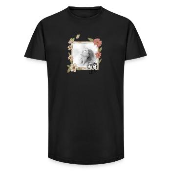 Floral Frame Portrait Enjoy Life - Long Fit Men's T-Shirt - black - Front - AI Model Male 185 light (185cm)