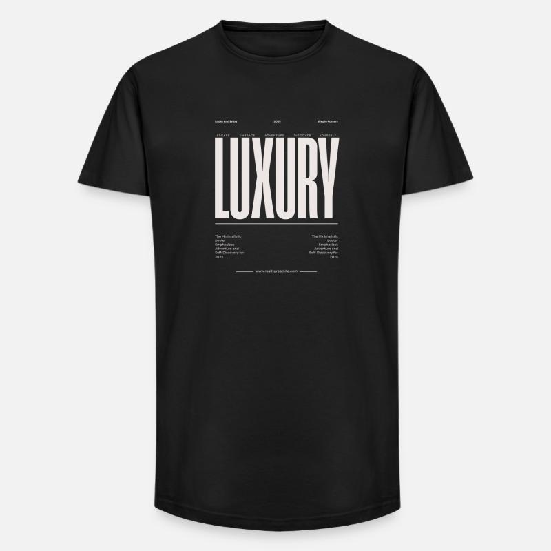 Luxus Großbuchstaben Typografie - Long Fit Männer T-Shirt - Schwarz