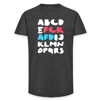 FCK AFD | Political Statement Design - Long Fit Men's T-Shirt - charcoal grey - Front - AI Model Male 185 light (185cm)