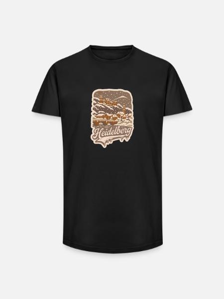 Heidelberg snowy city - Long Fit Men's T-Shirt - black
