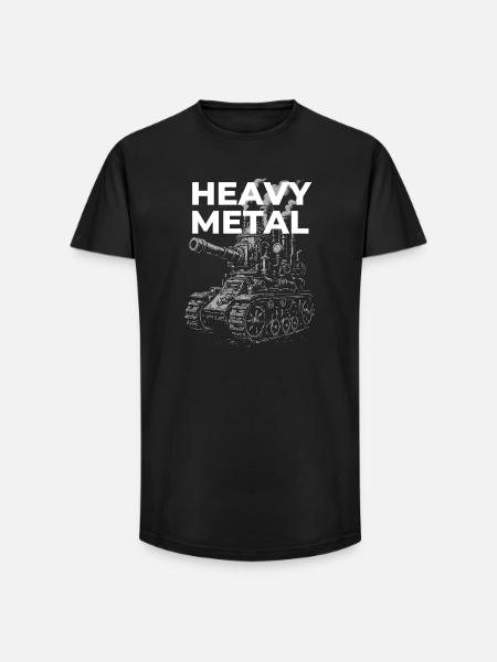 Bauplan für Schwermetall-Panzer - Long Fit Männer T-Shirt - Schwarz