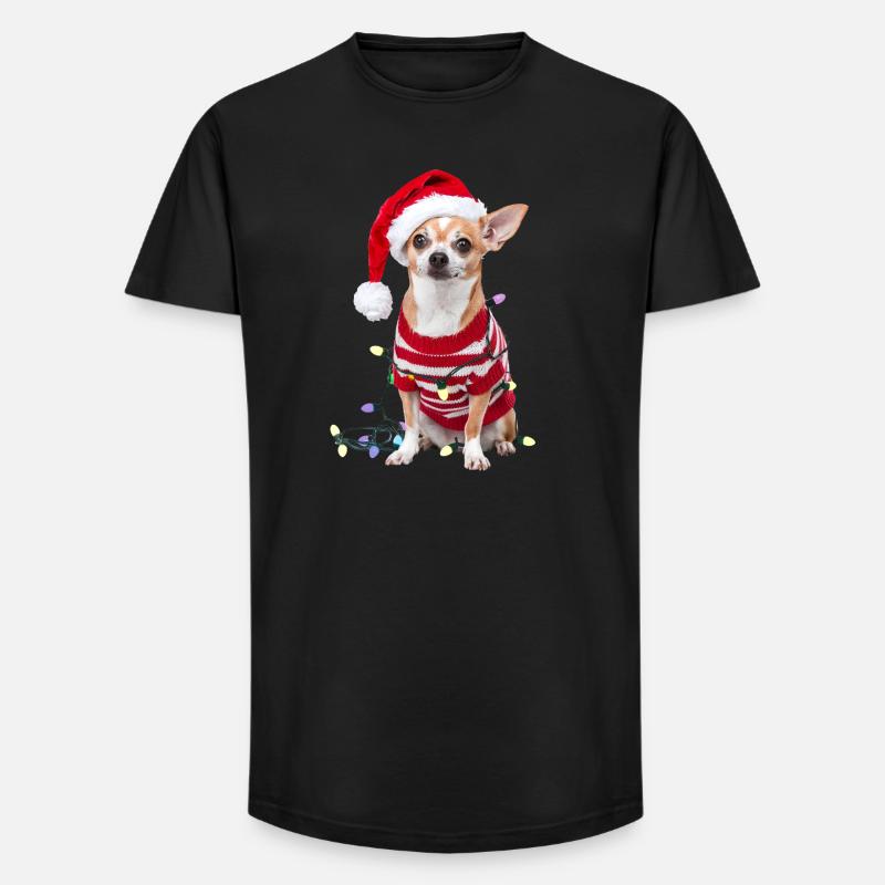 Chihuahua Weihnachten Weihnachtspullover Hund süß - Long Fit Männer T-Shirt - Schwarz
