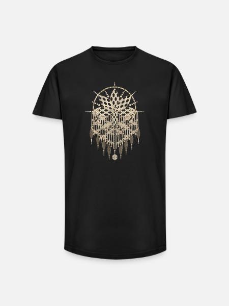 Makramee-Anhänger mit kunstvollen Knotenmustern - Long Fit Männer T-Shirt - Schwarz