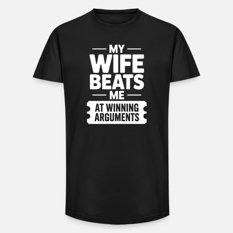 Witzige Rivalität: Gewinnende Argumente - Long Fit Männer T-Shirt - Schwarz