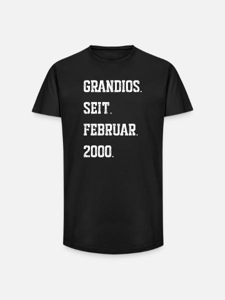 Anniversaire février 2000 - T-shirt coupe longue homme - noir