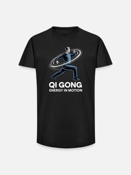 Qigong Tai Chi - Long Fit Men's T-Shirt - black