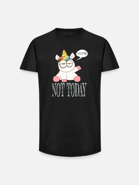Schlummerndes Einhorn Not Today - Long Fit Männer T-Shirt - Schwarz