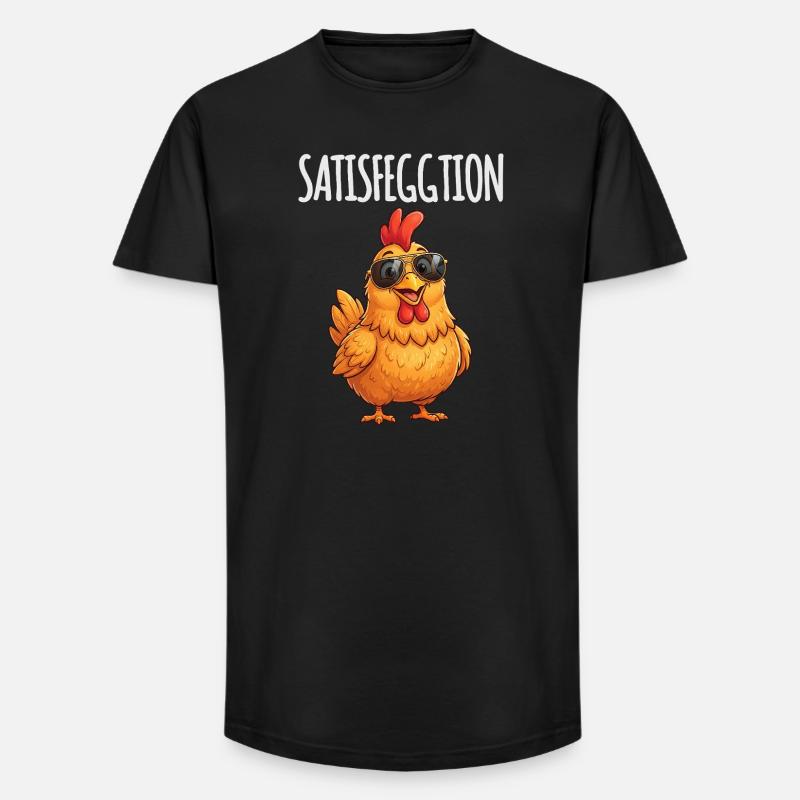 Satisfeggtion Huhn - Long Fit Männer T-Shirt - Schwarz