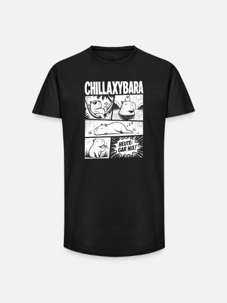 Chillax Capybara Relax Comic Design - Long Fit Männer T-Shirt - Schwarz
