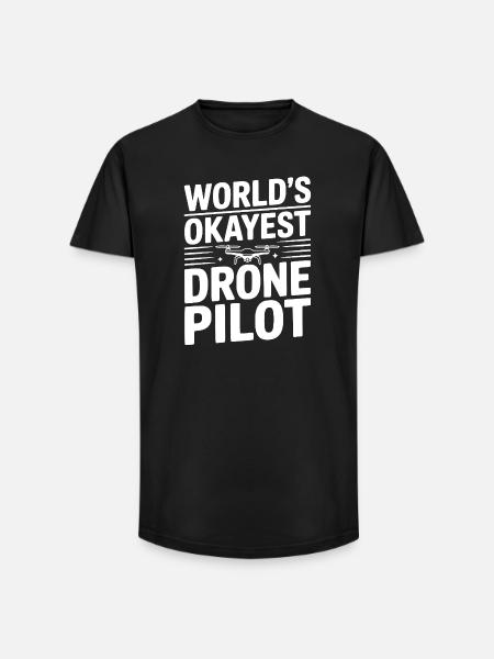 World's Okayest Drone Pilot - Long Fit Men's T-Shirt - black