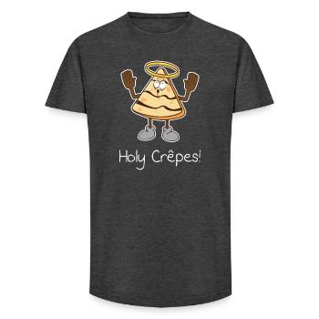 Holy Crêpes ! Design - T-shirt coupe longue homme - charbon - Devant - AI Model Male 185 light (185cm)