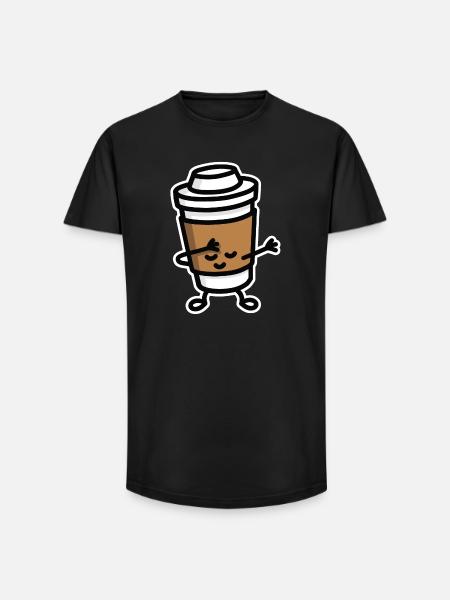 Dab / dabbing cardboard coffee cup - Long Fit Men's T-Shirt - black