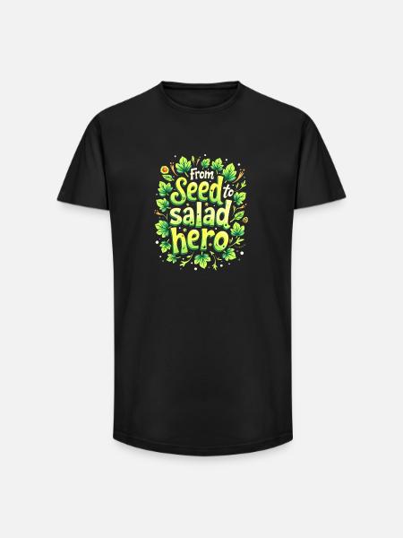VOM SAMEN ZUM SALATHELDEN - Long Fit Männer T-Shirt - Schwarz