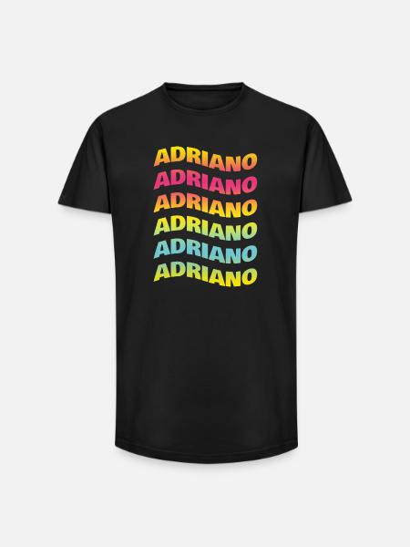 Adriano t-shirt wave effect t-shirt - Long Fit Men's T-Shirt - black