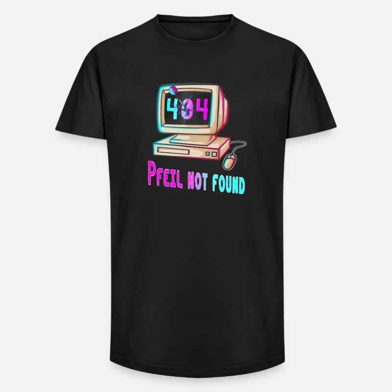 404 Retro Design - Long Fit Männer T-Shirt - Schwarz