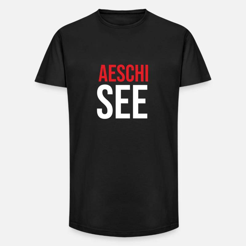Aeschisee Souvenir - Long Fit Männer T-Shirt - Schwarz