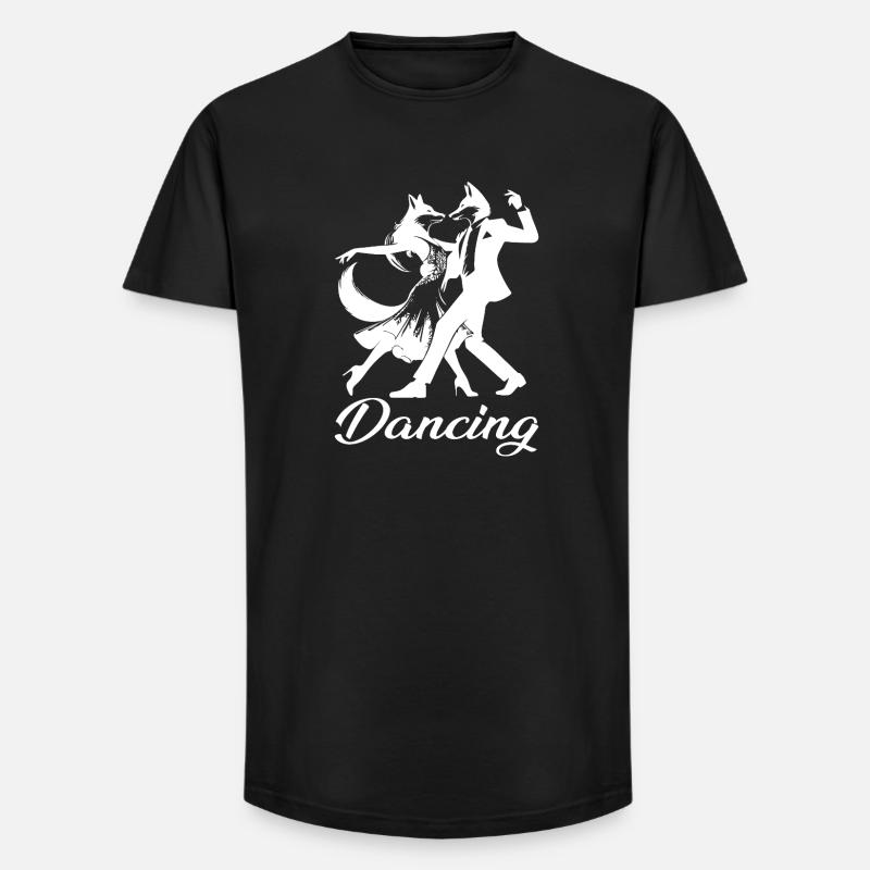 Tango Foxes Design – Dancing - Long Fit Men's T-Shirt - black