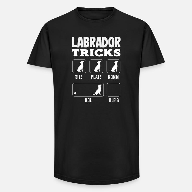 Labrador Tricks - Long Fit Männer T-Shirt - Schwarz