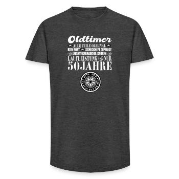 50th Birthday - Classic Car - Long Fit Men's T-Shirt - charcoal grey - Front - AI Model Male 185 light (185cm)