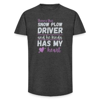 Schneepflugfahrer hat mein Herz – Geschenk romantischer Ehefrau - Long Fit Männer T-Shirt - Anthrazit - Vorne - AI Model Male 185 light (185cm)