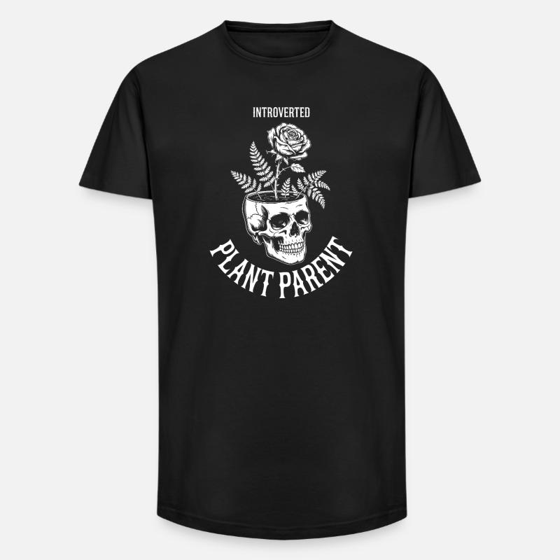 Introvertierter Pflanzenelternschädel - Long Fit Männer T-Shirt - Schwarz