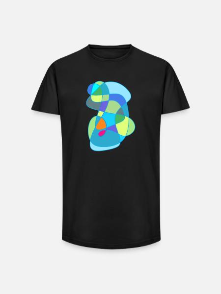 Akzentuiertes Farb-Formen Design - Long Fit Männer T-Shirt - Schwarz