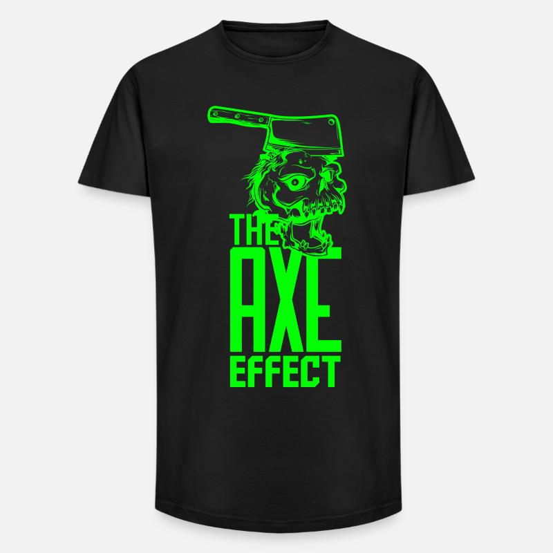 Skull mit Axt - Long Fit Männer T-Shirt - Schwarz