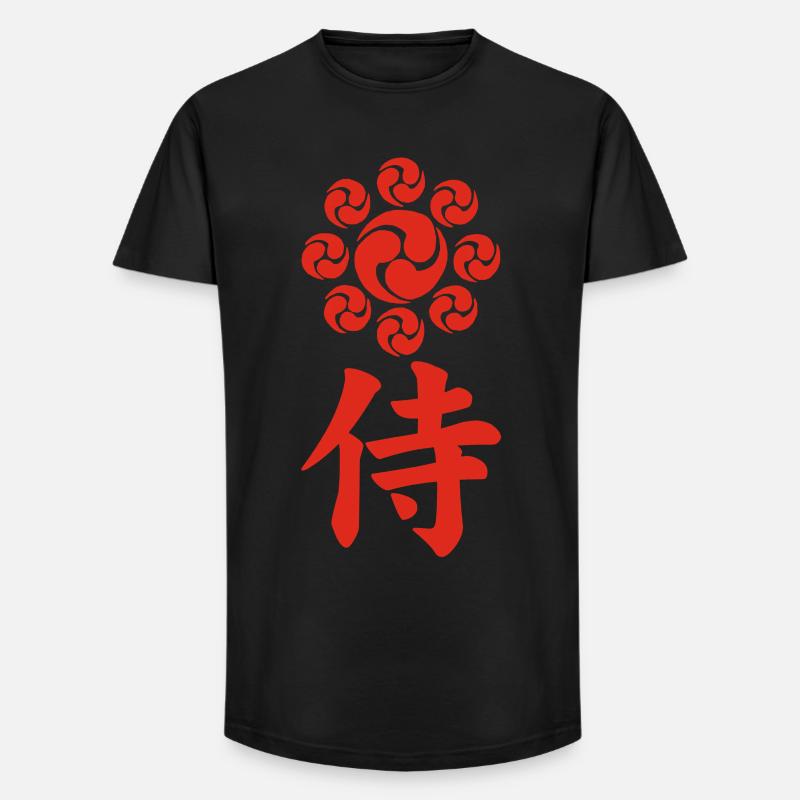 Samurai-Emblem des Uesugi-Clans (rot) - Long Fit Männer T-Shirt - Schwarz