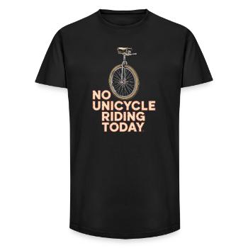 Pas de monocycle aujourd'hui. Humour sur le monocycle - T-shirt coupe longue homme - noir - Devant - AI Model Male 185 light (185cm)