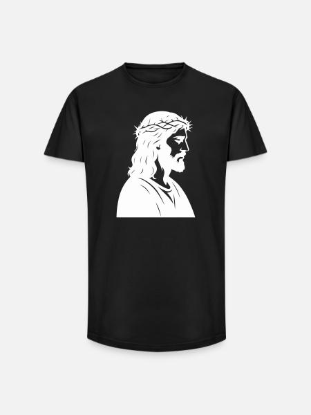 Jesus Christ Silhouette - Long Fit Men's T-Shirt - black
