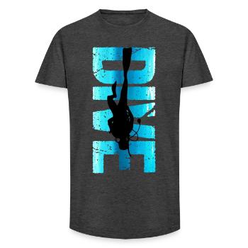 Taucher Design Retro Dive Outfit Geschenk - Long Fit Männer T-Shirt - Anthrazit - Vorne - AI Model Male 185 light (185cm)