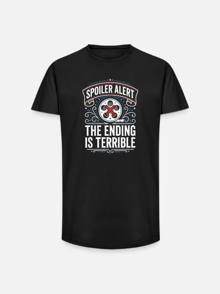 Alerte spoiler : la fin est terrible - T-shirt coupe longue homme - noir