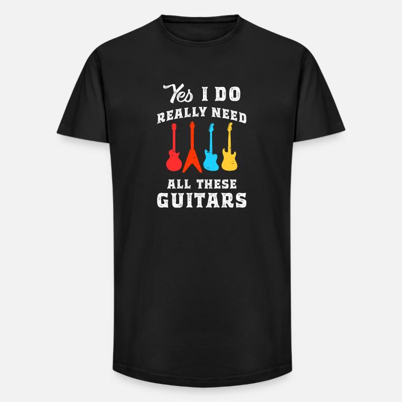 Gitarren Spruch - Long Fit Männer T-Shirt - Schwarz