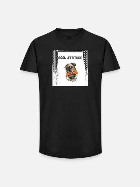 Dog - Long Fit Men's T-Shirt - black