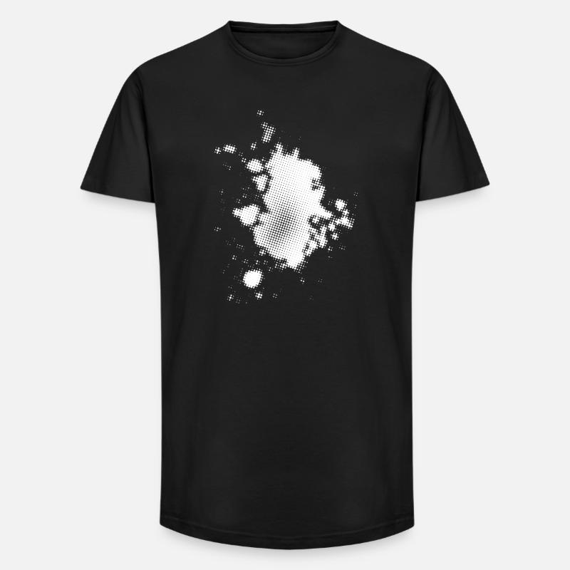 Flash, Dots Background Asymmetrical | rasterized - Long Fit Men's T-Shirt - black