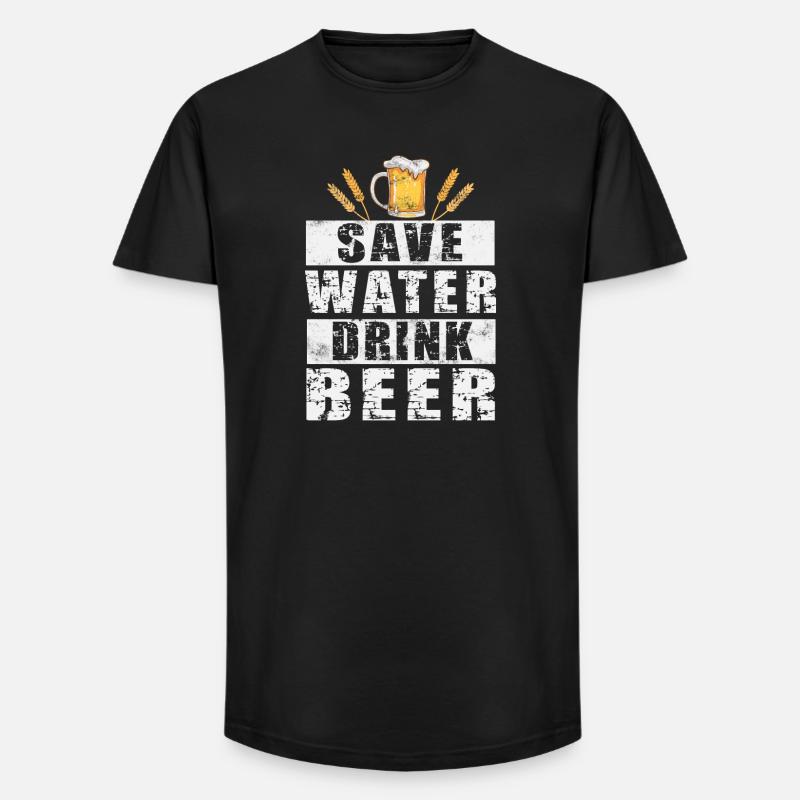 Bier - Long Fit Männer T-Shirt - Schwarz