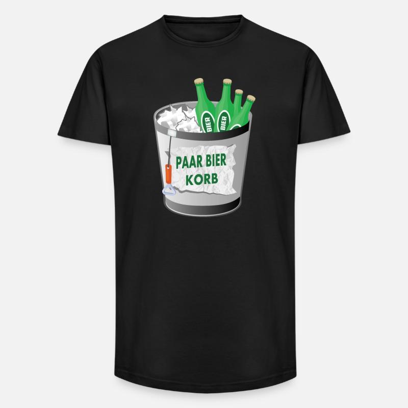 Paar Bier Korb - Long Fit Männer T-Shirt - Schwarz