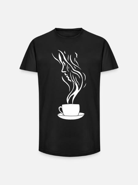 Coffee and the human face - Long Fit Men's T-Shirt - black