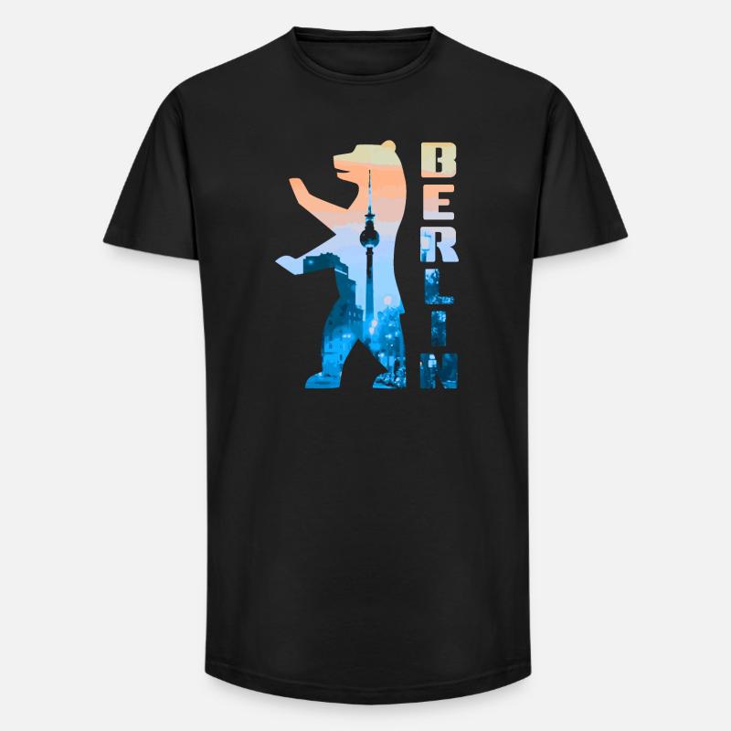 Berliner Bär Silhouette - Long Fit Männer T-Shirt - Schwarz