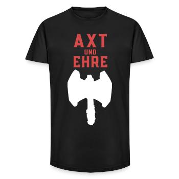 Axe and Honor - Long Fit Men's T-Shirt - black - Front - AI Model Male 185 light (185cm)