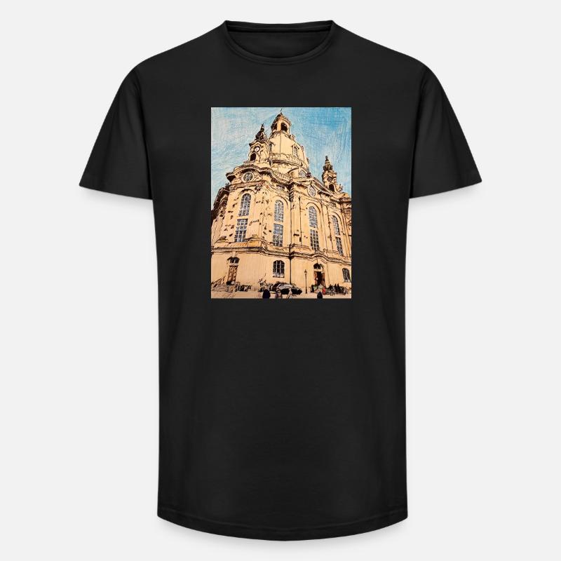 Frauenkirche zu Dresden - Long Fit Männer T-Shirt - Schwarz