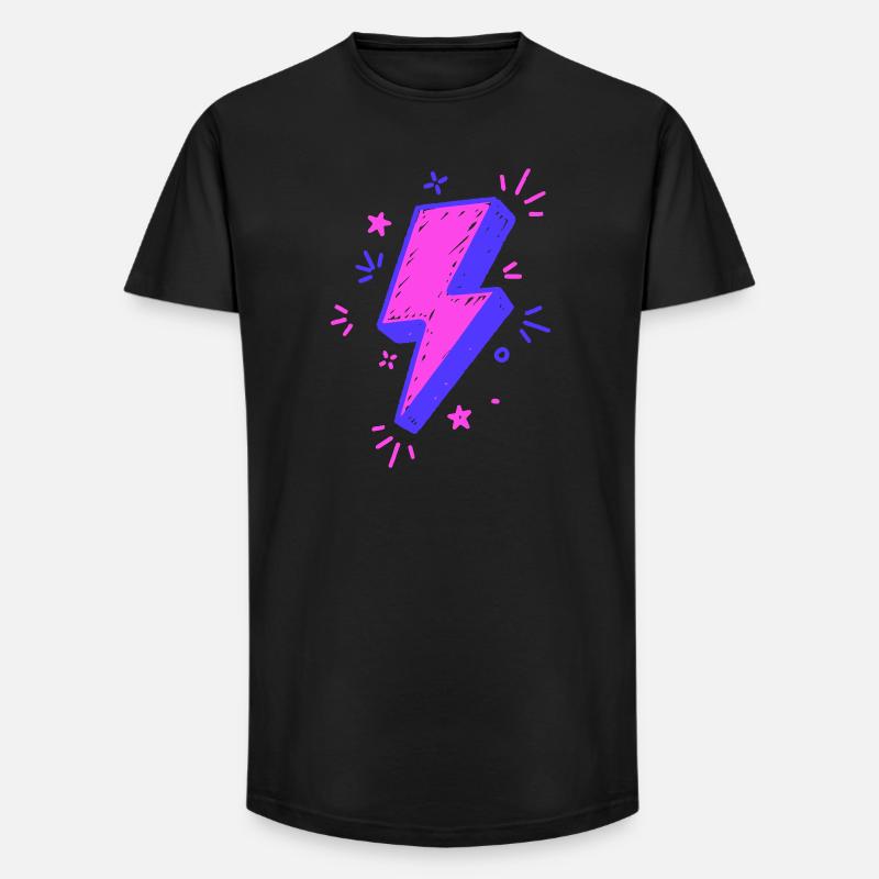 Lebendiger, bunter Strahl für Drucke - Long Fit Männer T-Shirt - Schwarz
