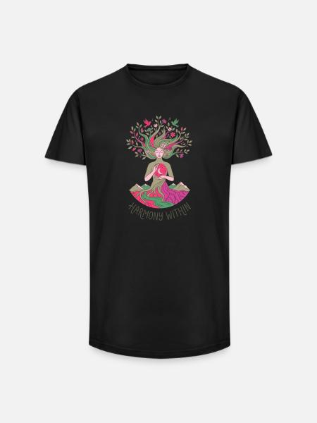Harmony Within - Celestial Nature Spirit - Long Fit Men's T-Shirt - black