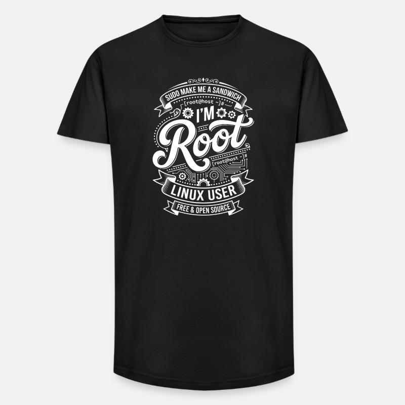 Je suis Root – Utilisateur Linux - T-shirt coupe longue homme - noir