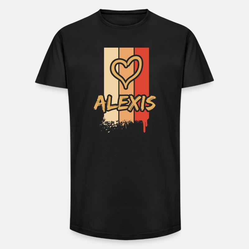 Alexis - Long Fit Männer T-Shirt - Schwarz